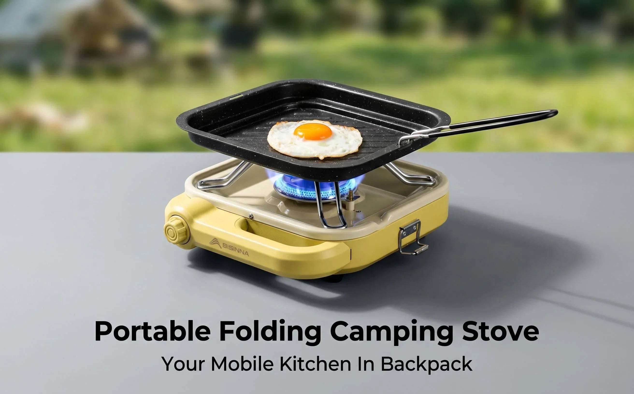 Ddtoding Windproof Portable Butane Stove - 2600W High-Power Camping Grill (Fuel Not Included)