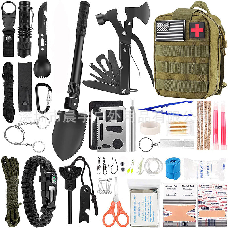 Outdoor camping equipment camping survival tool set emergency survival kit multifunctional field survival supplies