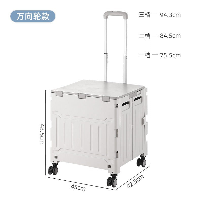 Folding shopping cart Supermarket Household climbing stairs to buy vegetables Small pull cart Hand pull cart Outdoor camping Picnic pull rod shopping cart