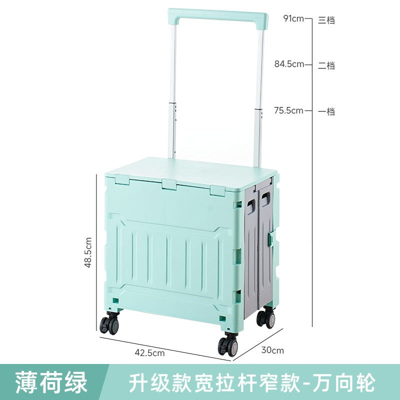 Folding shopping cart Supermarket Household climbing stairs to buy vegetables Small pull cart Hand pull cart Outdoor camping Picnic pull rod shopping cart