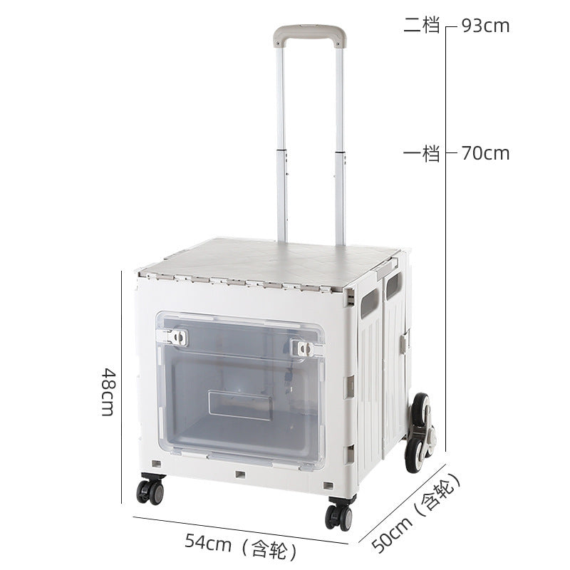 Folding shopping cart Supermarket Household climbing stairs to buy vegetables Small pull cart Hand pull cart Outdoor camping Picnic pull rod shopping cart