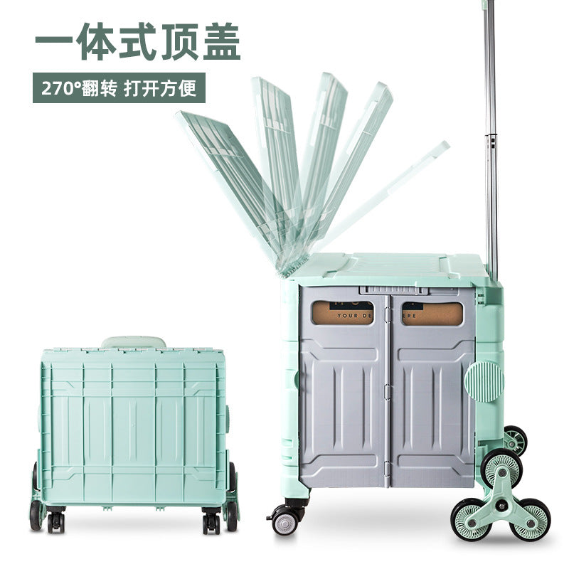 Folding shopping cart Supermarket Household climbing stairs to buy vegetables Small pull cart Hand pull cart Outdoor camping Picnic pull rod shopping cart