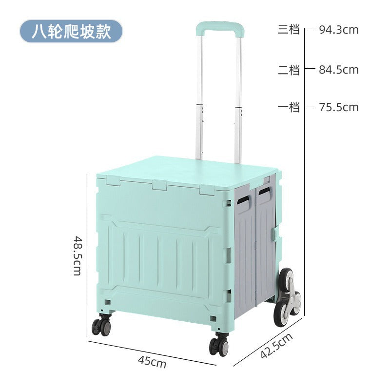 Folding shopping cart Supermarket Household climbing stairs to buy vegetables Small pull cart Hand pull cart Outdoor camping Picnic pull rod shopping cart