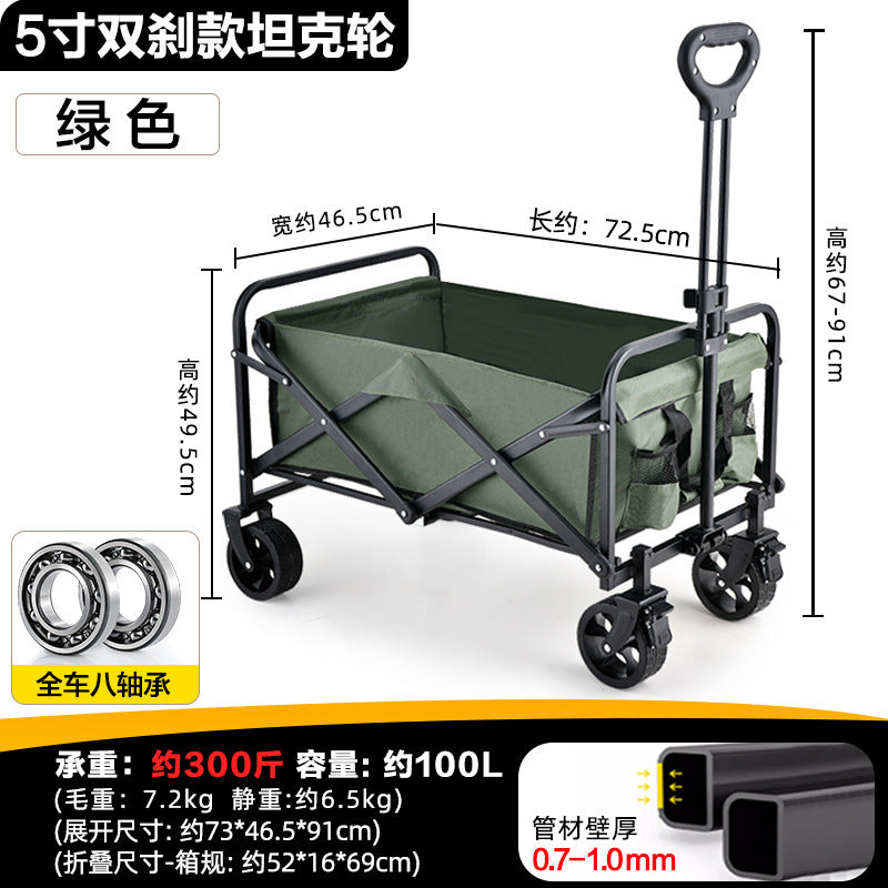 Wilderness camper cart camp trailer outdoor folding oversized camping trolley trolley camper cross-border
