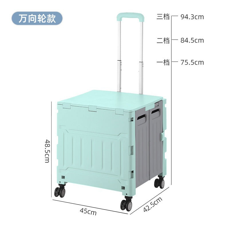 Folding shopping cart Supermarket Household climbing stairs to buy vegetables Small pull cart Hand pull cart Outdoor camping Picnic pull rod shopping cart