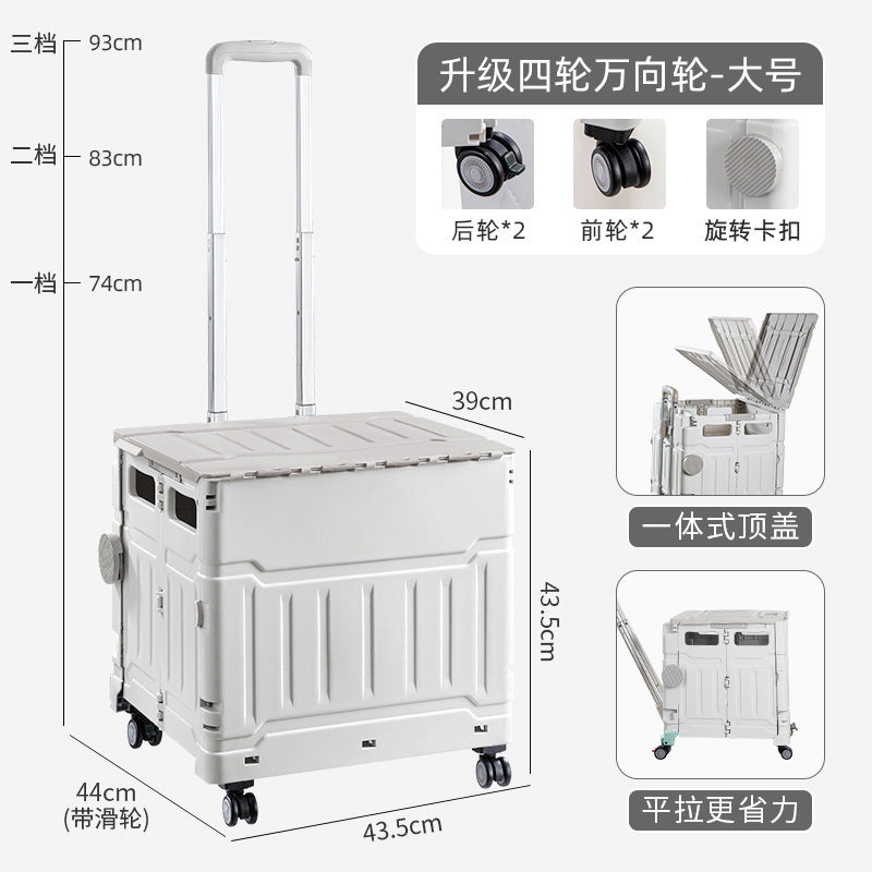 Folding shopping cart Supermarket Household climbing stairs to buy vegetables Small pull cart Hand pull cart Outdoor camping Picnic pull rod shopping cart