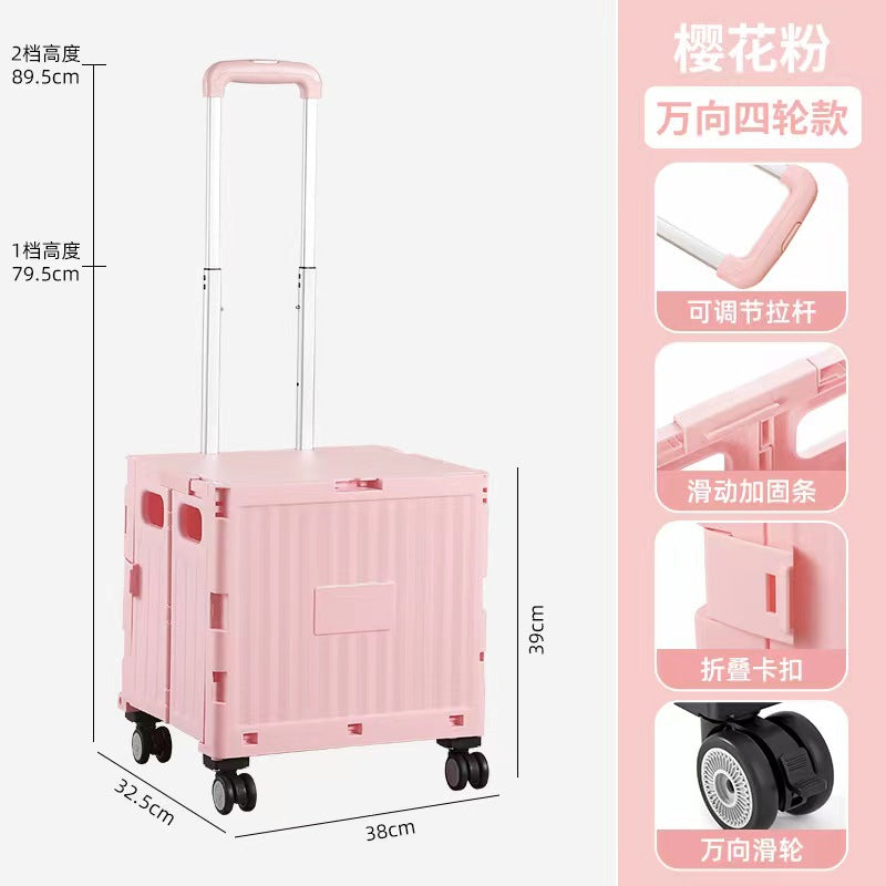 Folding shopping cart Supermarket Household climbing stairs to buy vegetables Small pull cart Hand pull cart Outdoor camping Picnic pull rod shopping cart