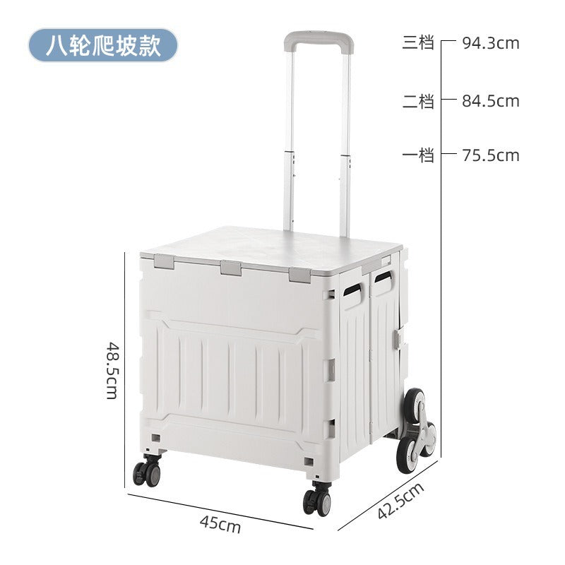 Folding shopping cart Supermarket Household climbing stairs to buy vegetables Small pull cart Hand pull cart Outdoor camping Picnic pull rod shopping cart