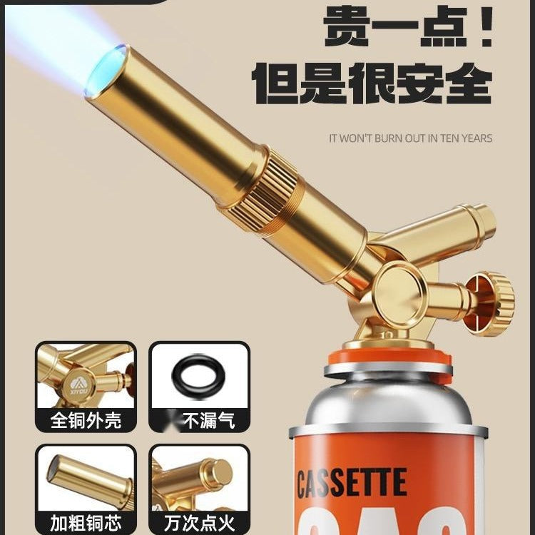 Spray gun Spitfire roasting gun Handheld flamethrower All copper cassette gas tank igniter Burnt meat flame Spray gun Household