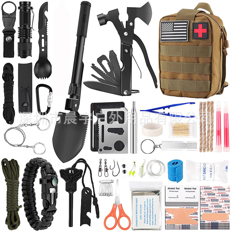 Outdoor camping equipment camping survival tool set emergency survival kit multifunctional field survival supplies
