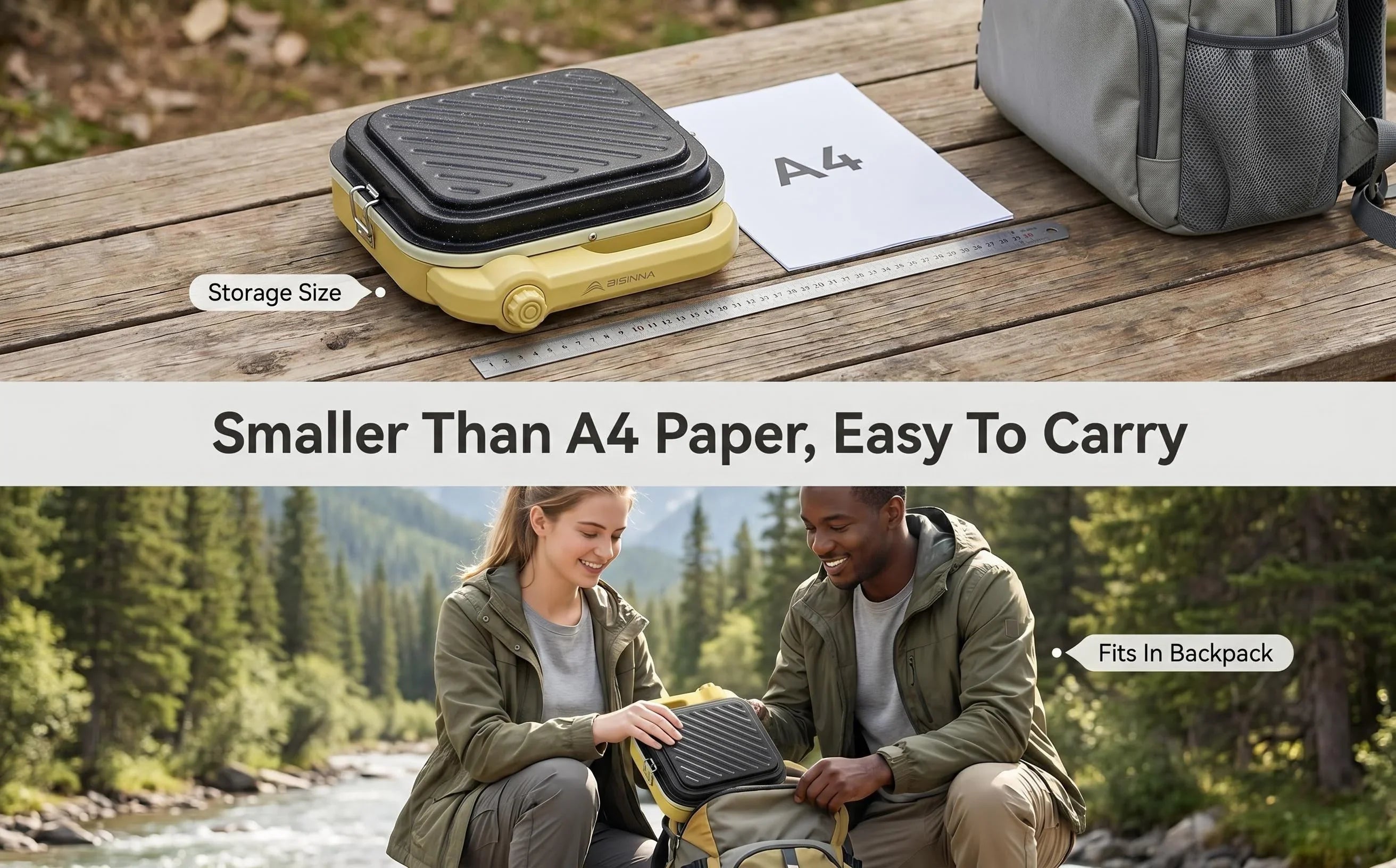 Ddtoding Windproof Portable Butane Stove - 2600W High-Power Camping Grill (Fuel Not Included)