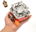 Solo Camping Stove, Backpacking Stove, Foldable, Portable, Lightweight, Piezo Ignition, Single Burner Adjustable, Premium Mini Powerful and Stable Camp Stove for Hiking Picnic, 1+2+1+1pcs