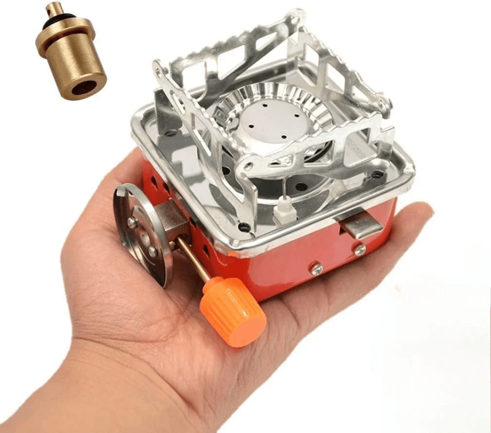 Solo Camping Stove, Backpacking Stove, Foldable, Portable, Lightweight, Piezo Ignition, Single Burner Adjustable, Premium Mini Powerful and Stable Camp Stove for Hiking Picnic, 1+2+1+1pcs